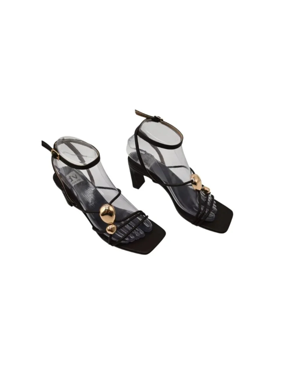DV Dolce Vita Leeana Embellished Strappy High Heel Dress Sandals Sz 6.5 Black
